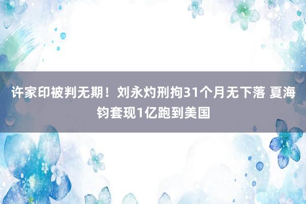 许家印被判无期！刘永灼刑拘31个月无下落 夏海钧套现1亿跑到美国